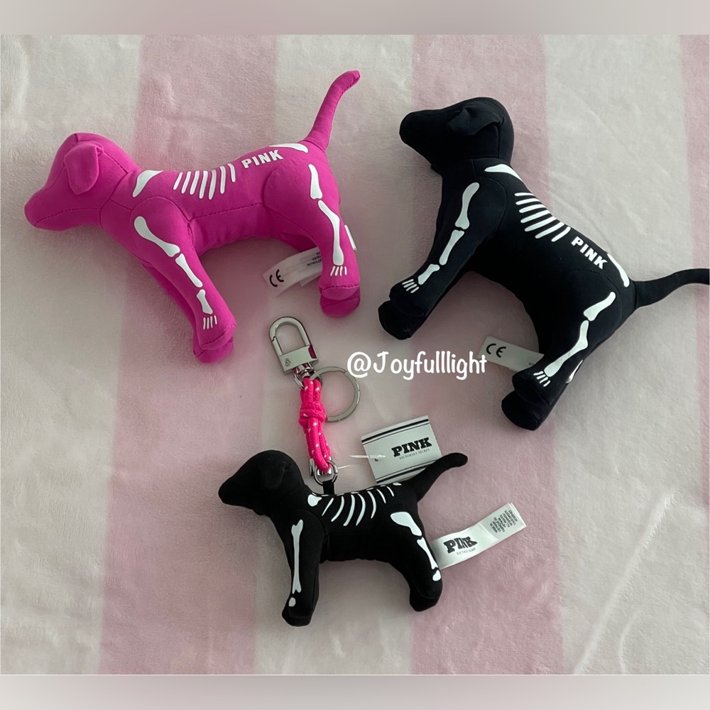 VS PINK 2023  limited editions  Skeleton Halloween Mini Dog &MICRO DOG KEYCHAIN - Picture 2 of 3